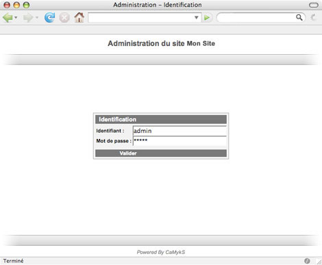 Tutorial : Installation d'un site - Identification administrative